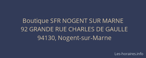 Boutique SFR NOGENT SUR MARNE