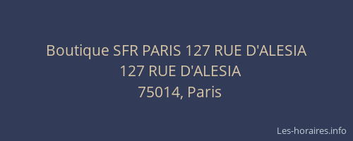 Boutique SFR PARIS 127 RUE D'ALESIA