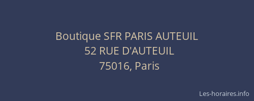Boutique SFR PARIS AUTEUIL
