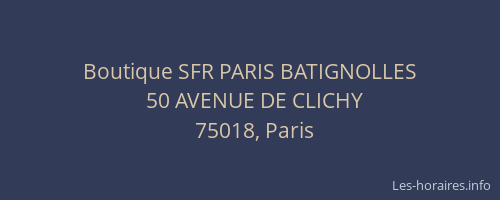 Boutique SFR PARIS BATIGNOLLES