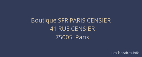 Boutique SFR PARIS CENSIER