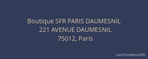 Boutique SFR PARIS DAUMESNIL