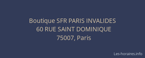 Boutique SFR PARIS INVALIDES
