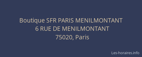 Boutique SFR PARIS MENILMONTANT