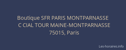 Boutique SFR PARIS MONTPARNASSE