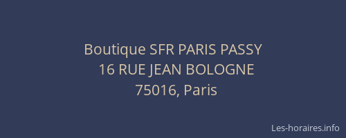 Boutique SFR PARIS PASSY