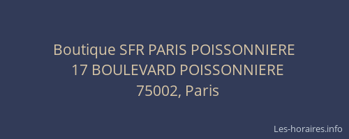 Boutique SFR PARIS POISSONNIERE