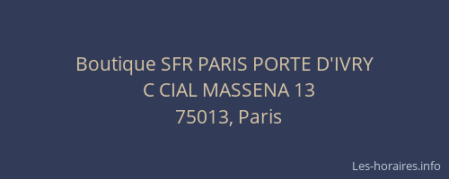 Boutique SFR PARIS PORTE D'IVRY