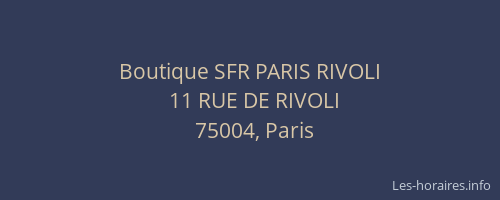 Boutique SFR PARIS RIVOLI