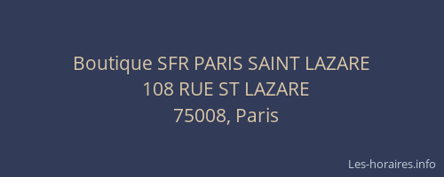 Boutique SFR PARIS SAINT LAZARE