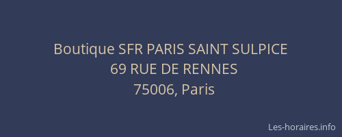 Boutique SFR PARIS SAINT SULPICE