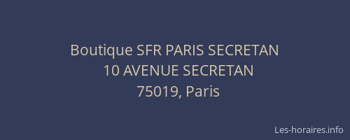 Boutique SFR PARIS SECRETAN