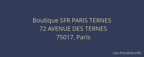 Boutique SFR PARIS TERNES