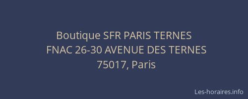 Boutique SFR PARIS TERNES