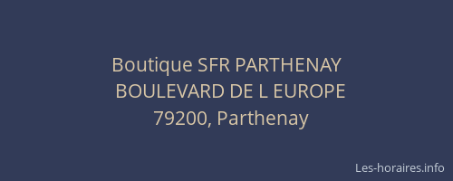 Boutique SFR PARTHENAY