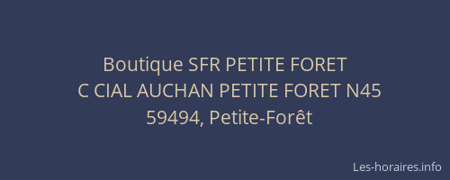 Boutique SFR PETITE FORET