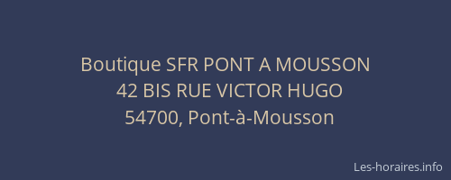 Boutique SFR PONT A MOUSSON