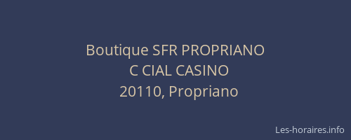 Boutique SFR PROPRIANO