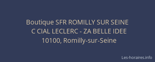 Boutique SFR ROMILLY SUR SEINE