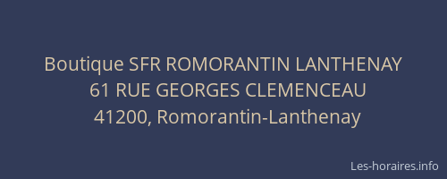Boutique SFR ROMORANTIN LANTHENAY