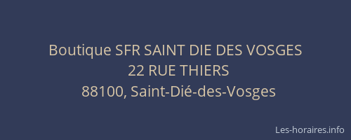 Boutique SFR SAINT DIE DES VOSGES