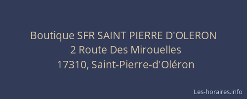 Boutique SFR SAINT PIERRE D'OLERON