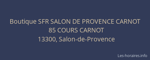 Boutique SFR SALON DE PROVENCE CARNOT