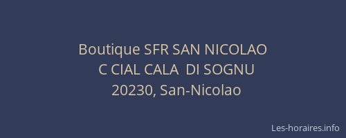 Boutique SFR SAN NICOLAO