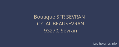 Boutique SFR SEVRAN