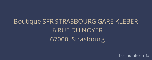 Boutique SFR STRASBOURG GARE KLEBER