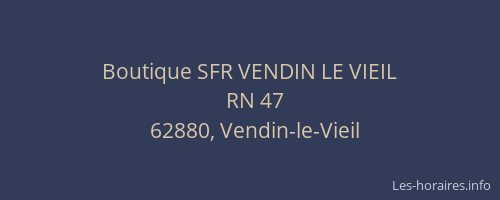 Boutique SFR VENDIN LE VIEIL