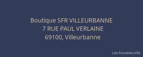 Boutique SFR VILLEURBANNE