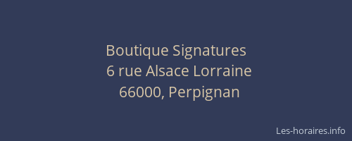Boutique Signatures