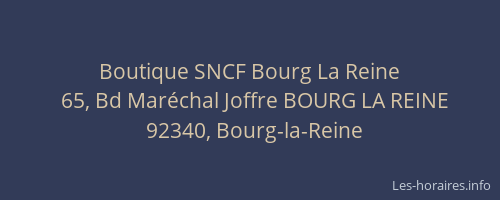 Boutique SNCF Bourg La Reine