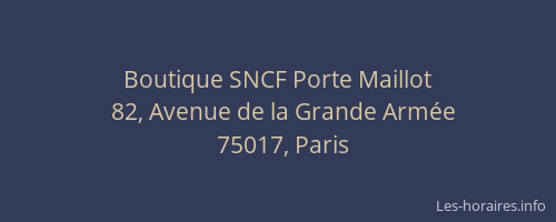 Boutique SNCF Porte Maillot