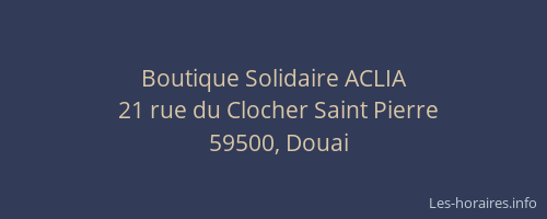 Boutique Solidaire ACLIA