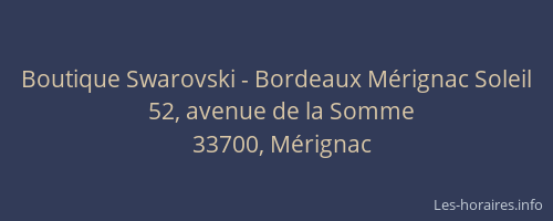 Boutique Swarovski - Bordeaux Mérignac Soleil