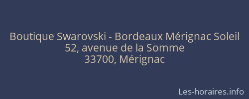 Boutique Swarovski - Bordeaux Mérignac Soleil