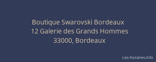Boutique Swarovski Bordeaux
