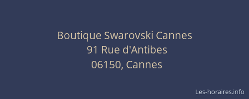 Boutique Swarovski Cannes
