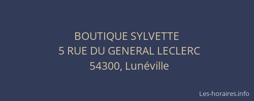 BOUTIQUE SYLVETTE