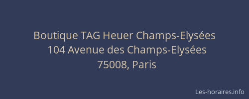 Boutique TAG Heuer Champs-Elysées