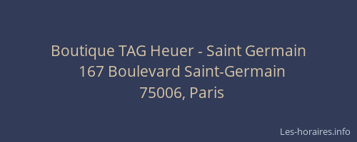 Boutique TAG Heuer - Saint Germain