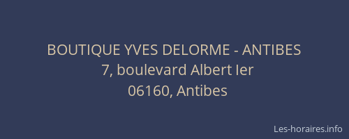 BOUTIQUE YVES DELORME - ANTIBES