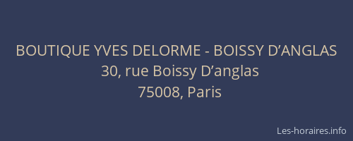 BOUTIQUE YVES DELORME - BOISSY D’ANGLAS