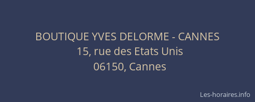 BOUTIQUE YVES DELORME - CANNES