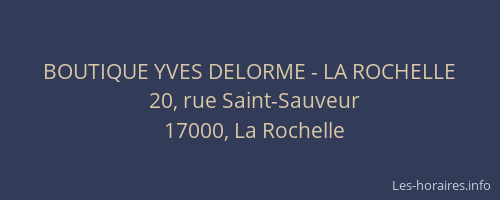 BOUTIQUE YVES DELORME - LA ROCHELLE