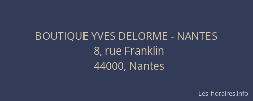 BOUTIQUE YVES DELORME - NANTES