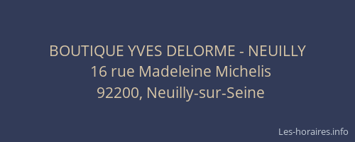BOUTIQUE YVES DELORME - NEUILLY