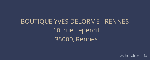 BOUTIQUE YVES DELORME - RENNES